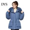 Warm Cotton Jacket Women Winter Coat Thick Plush Furry Hooded Long Sleeves Pockets Lightweight Puffer Drawstring Waist Zip-up Windproof Mid