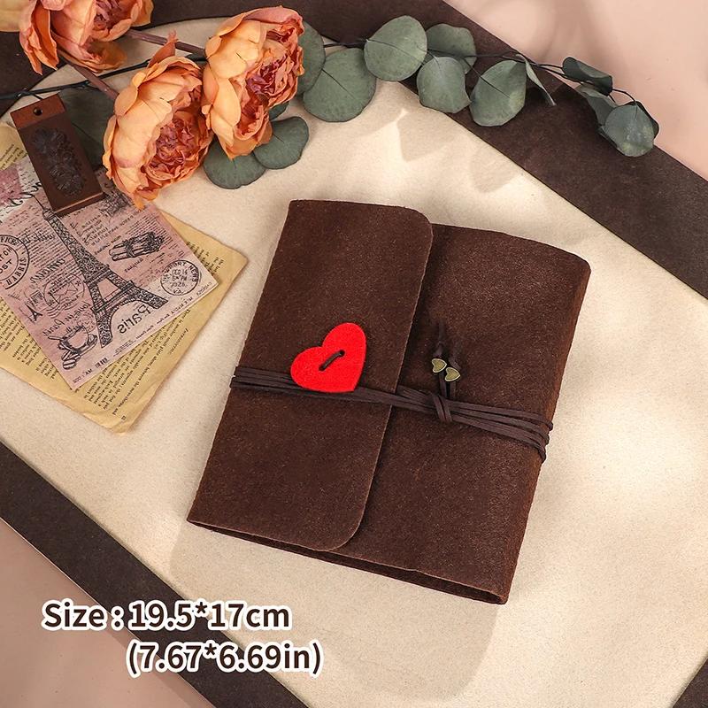 JIANWU Vintage Felt Paste Photo Album Black Inner Page Material Student Loose-leaf Album Creative Journal Supplies Stationery