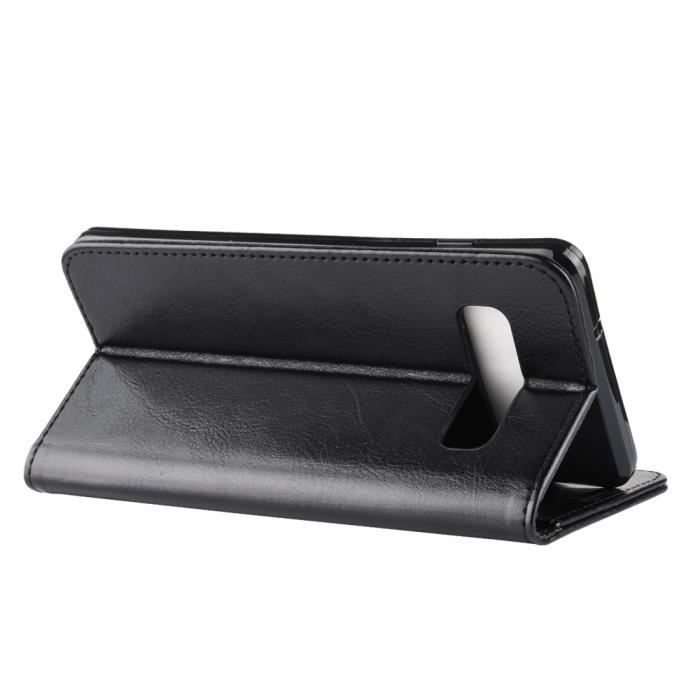 Case - Samsung - Galaxy S10 - PU Leather - Black - Wallet Stand Cover
