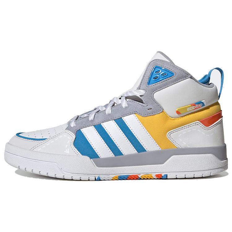 Adidas Neo 100Db Mid Synthetic Leather Fashion Slip Resistant Durable High Top Skate Shoes Women Skate Shoes White GY4796