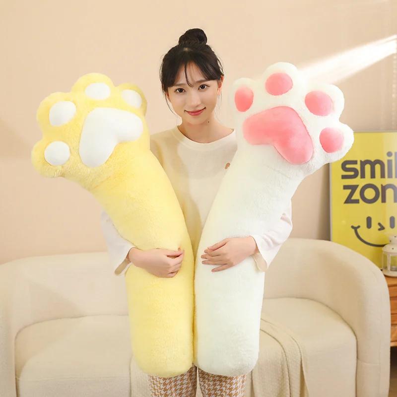 80cm Kawaii Riesen-Plüschbär-Pfotenmatte Niedliches Tierbär-Katzen-Fußkissen Herz-Plüschkissen Gefülltes Weiches Spielzeug für Heimdekoration Geschenke