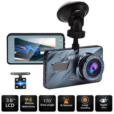 4 Inch High-definition Night Vision Front and Rear Dual Recording 1080P Dash Cam