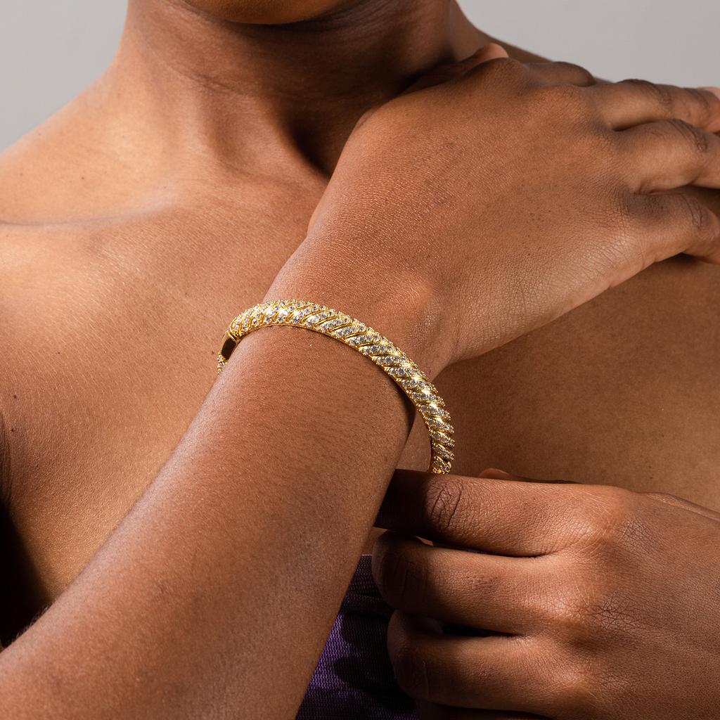 Stylish and simple 9mm twill diamond bracelet, high-end light luxury, full diamond twist bracelet, bracelet.