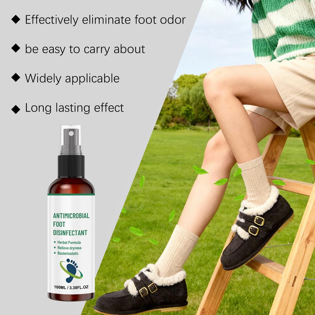 Herbal Foot Freshness Spray Cooling Comfort Skin Care Deodorant 100ml
