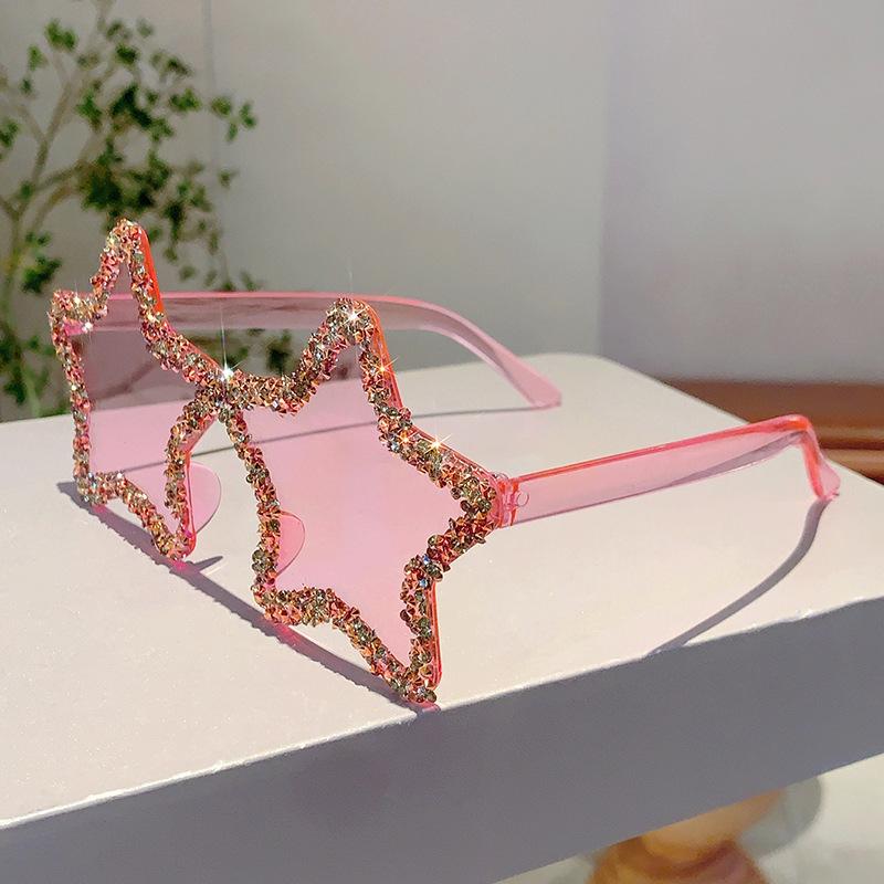 Y2K Vintage Punk Rimless Sunglasses Women Men Luxury Star Diamond Designer Shades Popular Sun Glasses