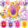 3rd Design Rapunzel Disney Princess Balloon Number Birthday Balloon Decoration with Decoration E-Guidebook (Number 3)