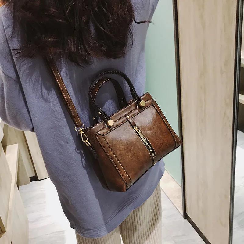 Damenhandtasche, elegante einzelne Umhängetasche, Vintage, große Kapazität, Umhängetasche, vielseitige strukturierte Tasche