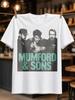 Mumford Band Photo With Mint Block Name Lettering Moody Modern Folk Music Graphic Style Unisex Unisex All Tshirt