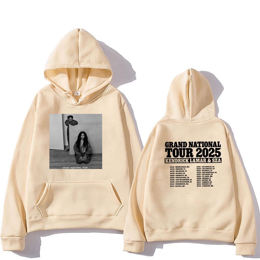Grand National Tour 2025 Hoodie SZA Kendrick Lamar Herren/Damen Hoodies Harajuku Unisex Winter Fleece Pullover Sweatshirt Vintage