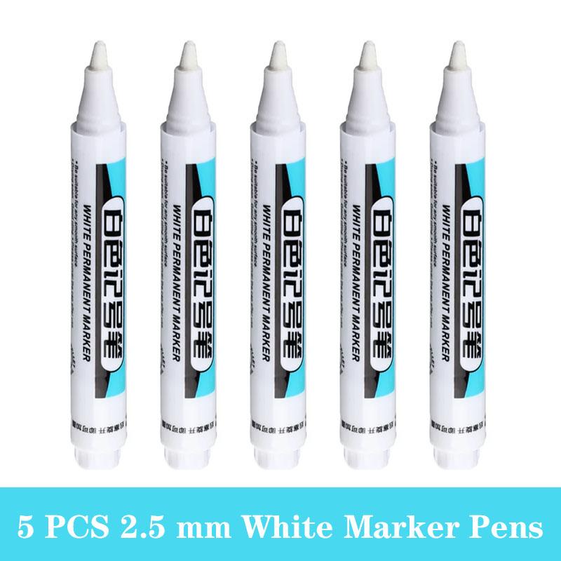 3/5 PCS White Permanent Paint Marker Set for Wood Rock Plastic Leather Glass Stone Metal Canvas Art Supplies Painting Supplies