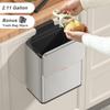 Mbillion Wall-Mounted Trash Can, 8L, with Lid, Airtight, Sliding Type, Silver