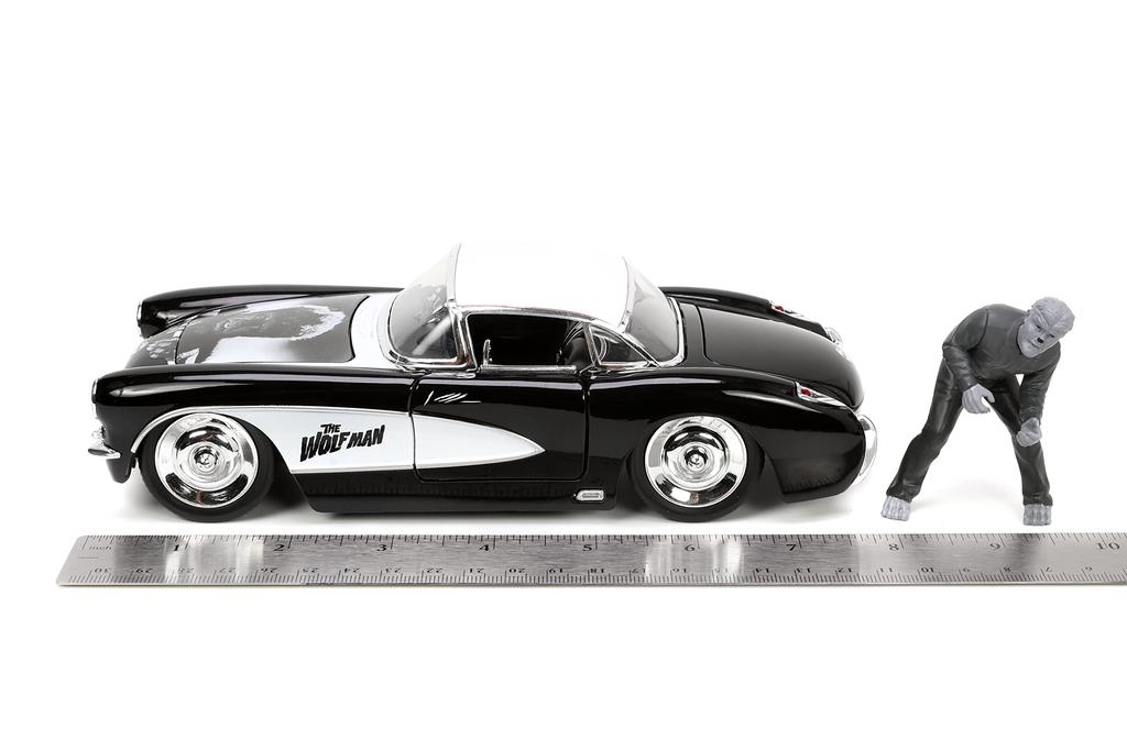 Jada Toys Universal Monsters 124 1957 Chevy Corvette with Wolfman Die-cast Figure