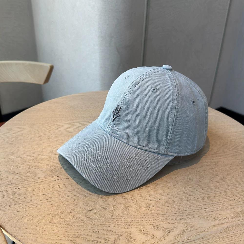Navy blue embroidered letters NY baseball hat for men and women, four seasons, big head circumference, small sunshade cap, versatile