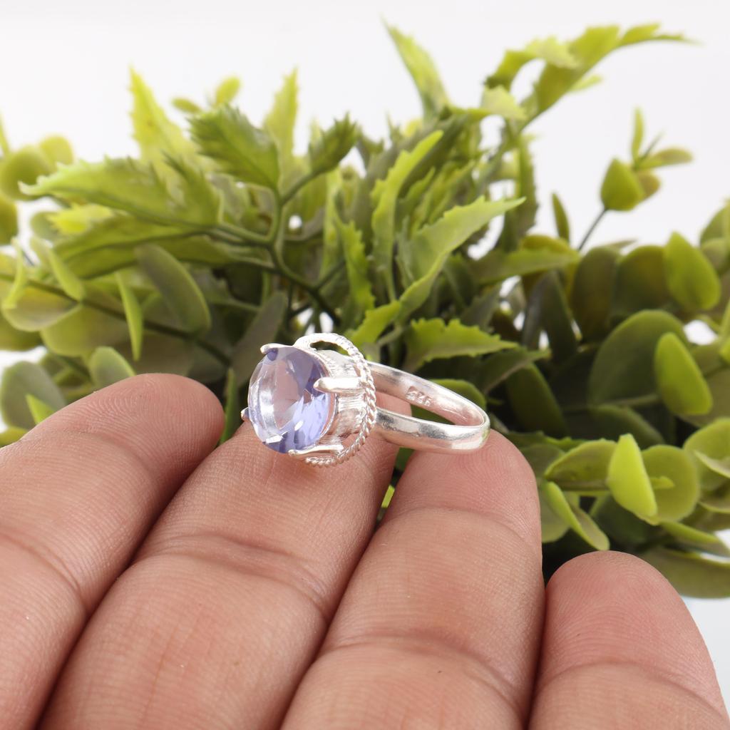Iolite Jewelry, Handmade Gemstone Ring, 925 Solid Sterling Silver Ring Spiritual Jewelry, For Engagement Gift