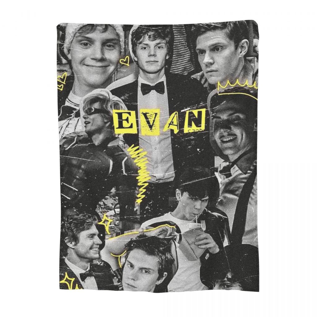 Evan Peters Muster Decke Weich Warm Flanell Überwurf Plüsch für Bett Wohnzimmer Picknick Reisen Zuhause Sofa