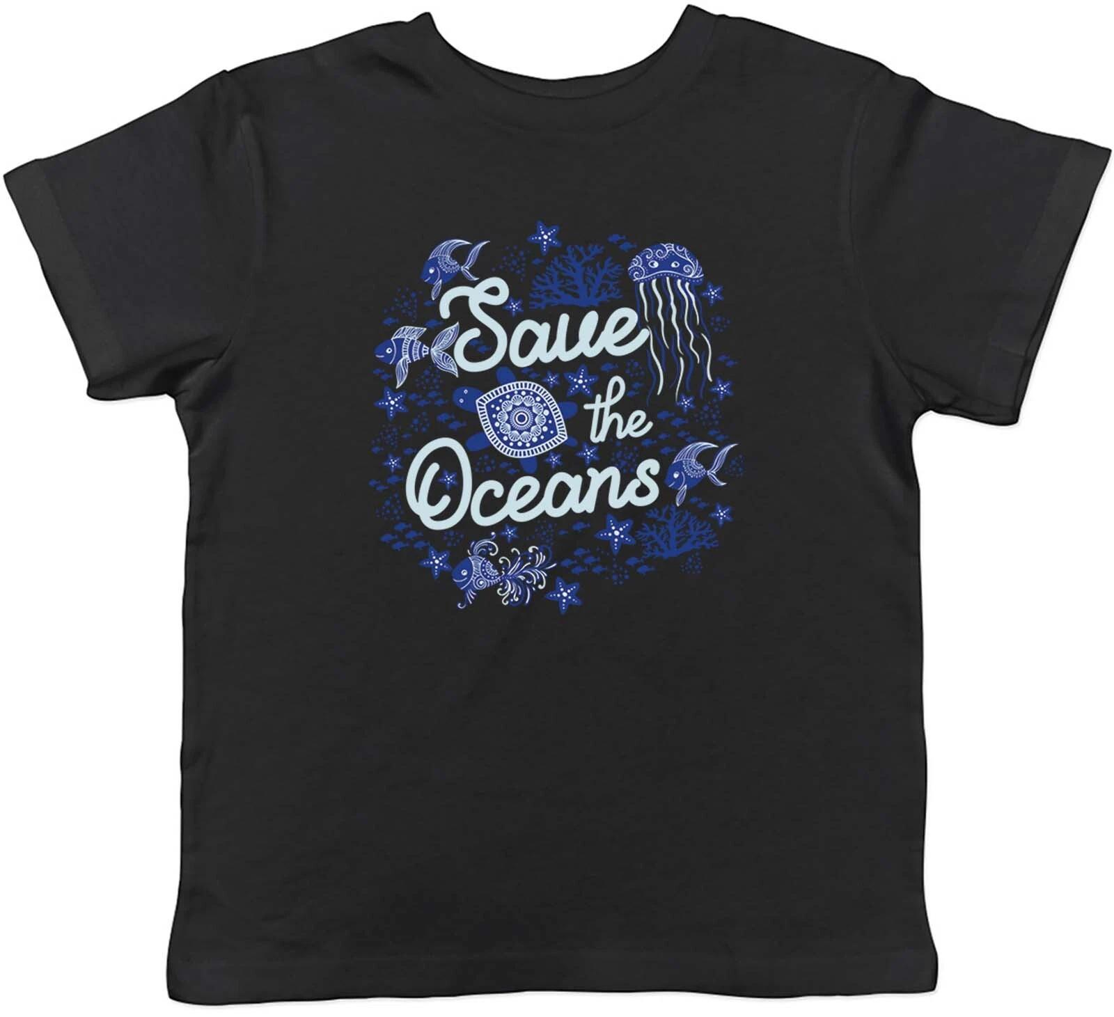 Спасите Океаны День Земли Окружающая Среда Детская Футболка Мальчики Девочки Подарок 100