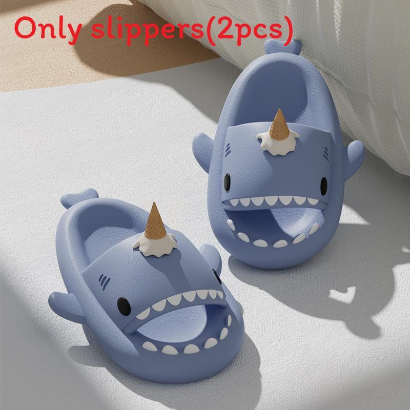 Ice Cream Shark Slippers For Men Women Summer Thick Sole Antislip Shock Absorption Comfortable