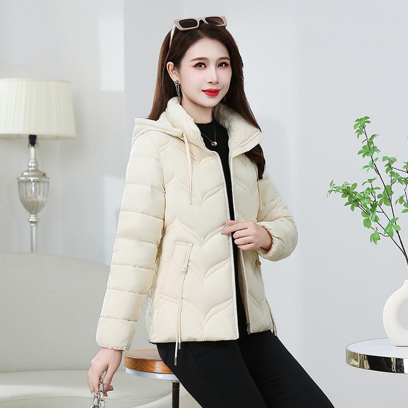 Down cotton-padded clothes Women's short stand-up neck cotton-padded clothes Fashion slim-fitting cotton-padded jackets Hooded warm jackets