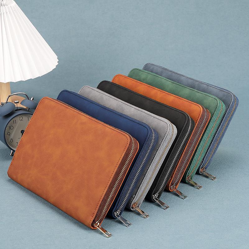 Custom Business Notebook with Zipper Bag - Multifunctional A6/B5 Notepad & Manager Folder