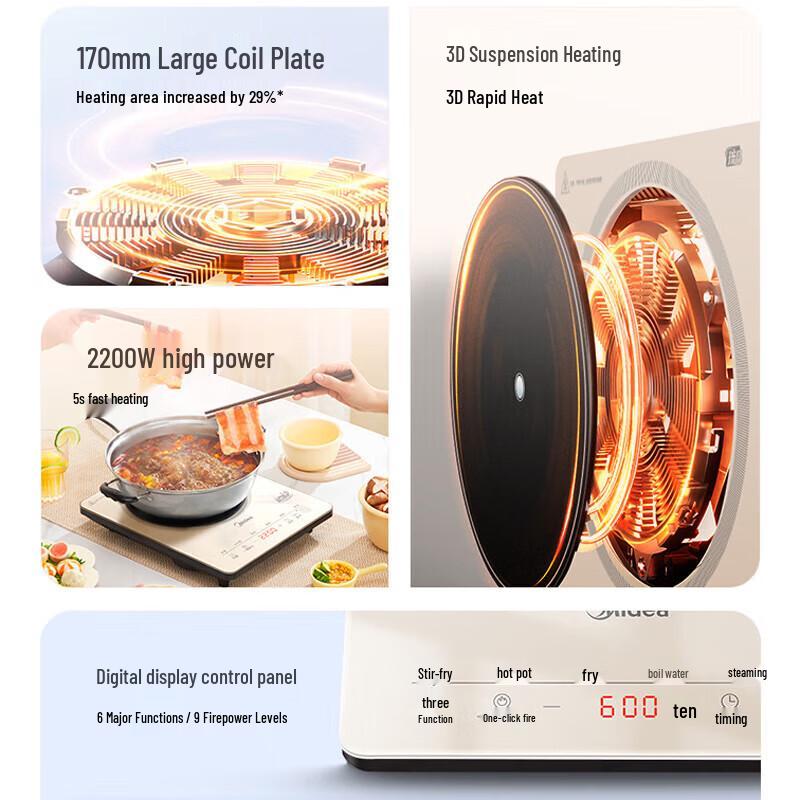 Midea Smart Touch Induction Cooker CN plug (adapter included)