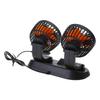 12V/24V Car Cooling Fan Dual Head 360° Rotation Vehicle Mounted USB Fan Auto Cooler Fan for Dashboard Air Circulator Fan
