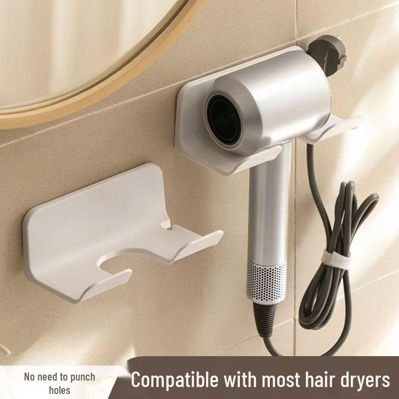 Universal No-Punch Hair Dryer Storage Rack for Bathroom