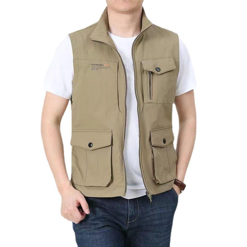 Men's Vest Jacket Men's Autumn Multi-Bag Workout Large Size Loose Outdoor Sports Photography Fishing Quick Dry Vest