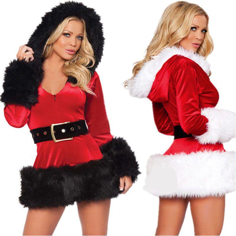 Elegant Women Deluxe Mrs Santa Claus Christmas Fancy Dress Outfit For Holiday Joy
