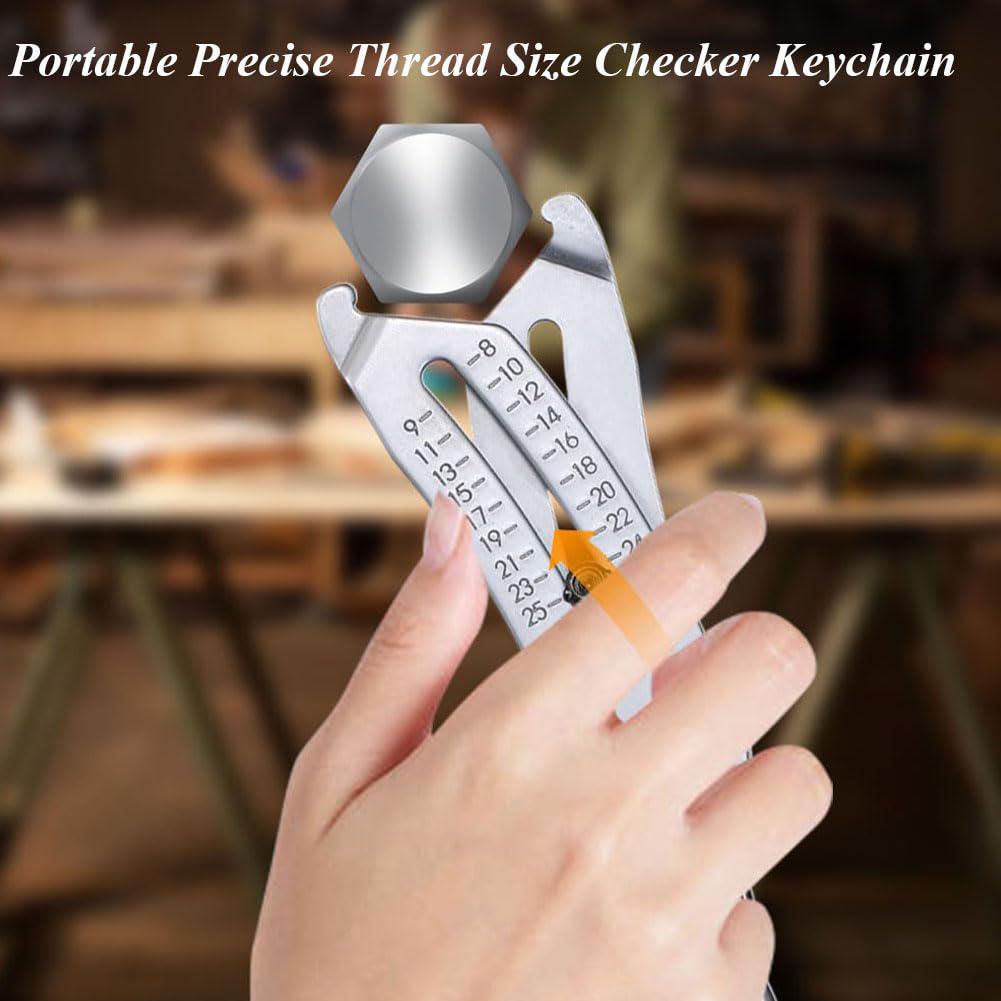 Portable Precise Thread Size Checker Keychain Inch Metric Thread Size Verification Tool Nuts and Screws Thread Checker