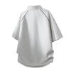 Golden Gun 2026 Summer Color Block Zip Half-Open Loose T-Shirt KF018