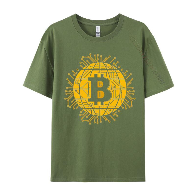 Bitcoin Cryptocurrency TShirt Casual Tops Shirt 2024 Popular Design Tops  Tees BTC Coin Trader B For Men T Shirt