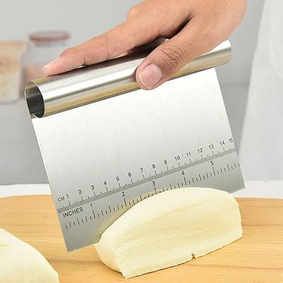 Cortadores de Massa de Aço Inoxidável DIY Raspador de Massa para Bolo com Escala Espátulas de Pastelaria Alisador de Borda de Buttercream Ferramentas para Decoração de Bolo