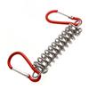 Stainless Steel Tent Wind Rope Spring Buckle Tent Tensioner Camping Deck Pegs With Carabiner Clips Awning Tightener Fixed Hook