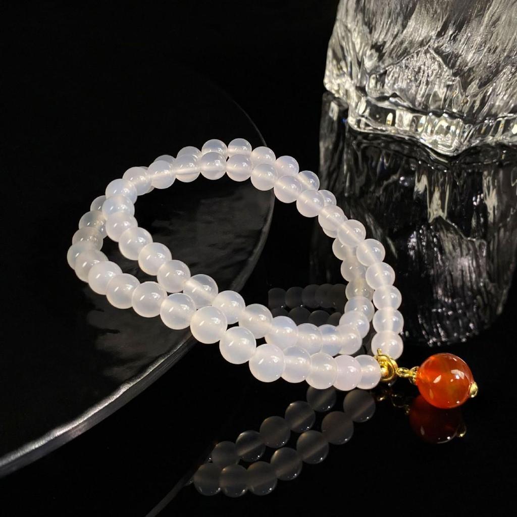 Jingxi Kristall Rot-Weißer Achat DIY Armband: Damenmode 2025