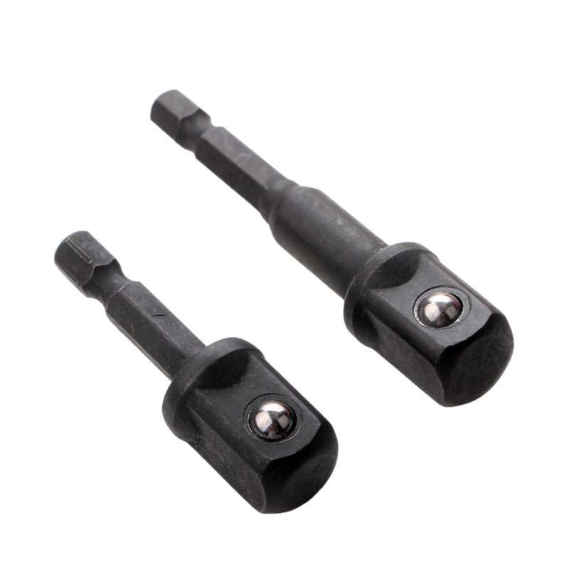 Hex Shank to Square Socket Extension Bar with Ball for Wrench Connection (1/4, 3/8, 1/2)