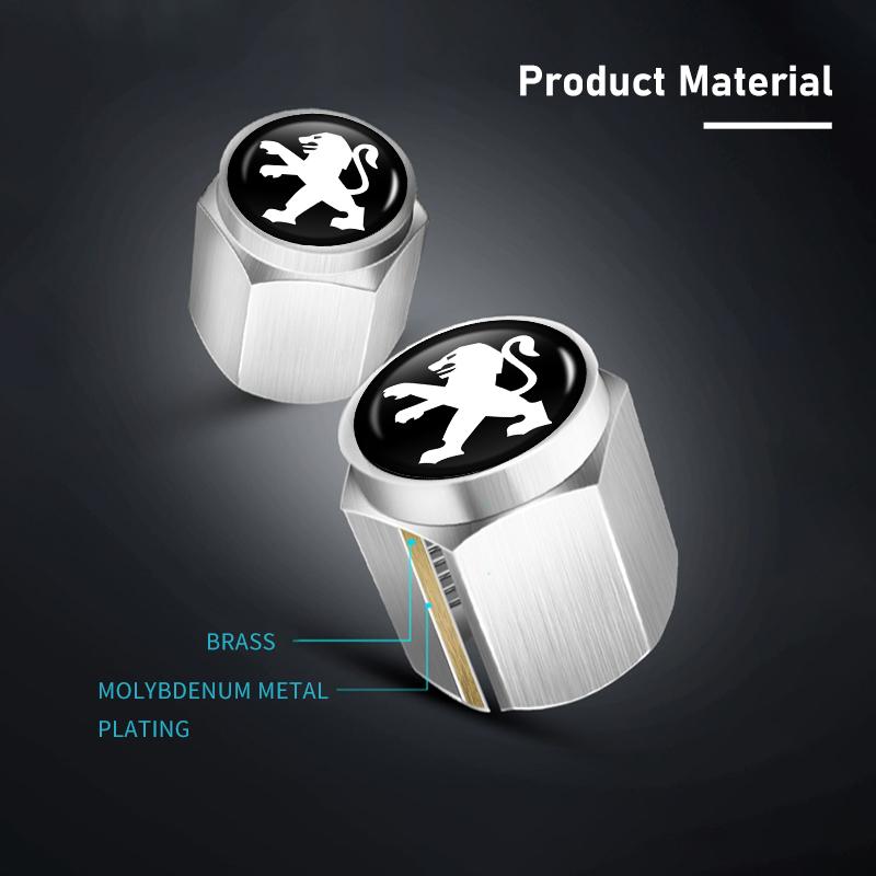 4pcs Car Wheel Tire Valve Caps Tyre Rim Stem Covers Universal For Peugeot Expert Rifter 206 307 C308 3008 207 208 407 508 2008