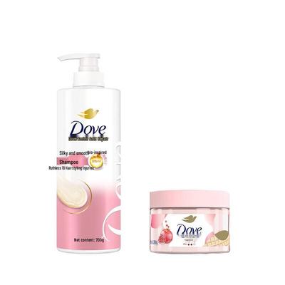 Dove Silky Smooth Shampoo & Pomegranate Body Scrub Set