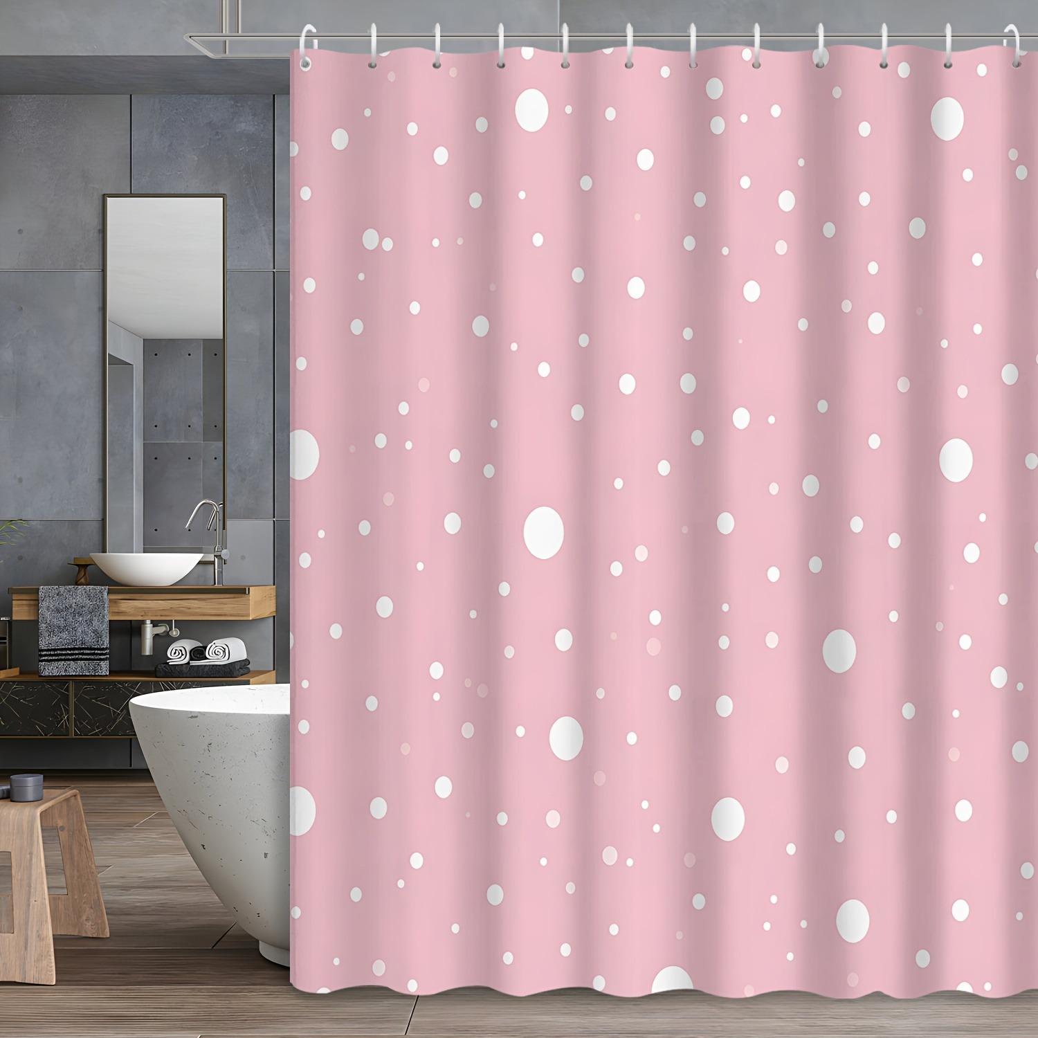 

Pink And White Snowflakes Shower Curtain Washable Dirt-Resistant Shower Head Waterproof Polyester Bath Curtain For Home Decor W60H190(CM)-1 Pcs
