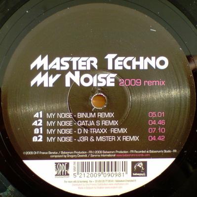 12inch Record MASTER TECHNO - My Noise 2009 Remix BABA098 Babaorum Record 2009 France Dance & Electronica Used