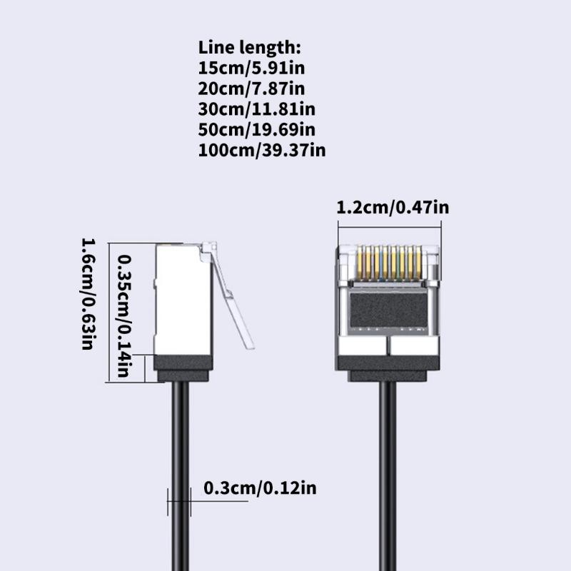 Space Saving Cat6A Ethernet Cable RJ45 10Gpbs Transmission Short Connector for Computer Broadband Router Accessories