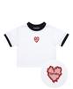 RADINEO Fluffy Heart Pink White Crop Top