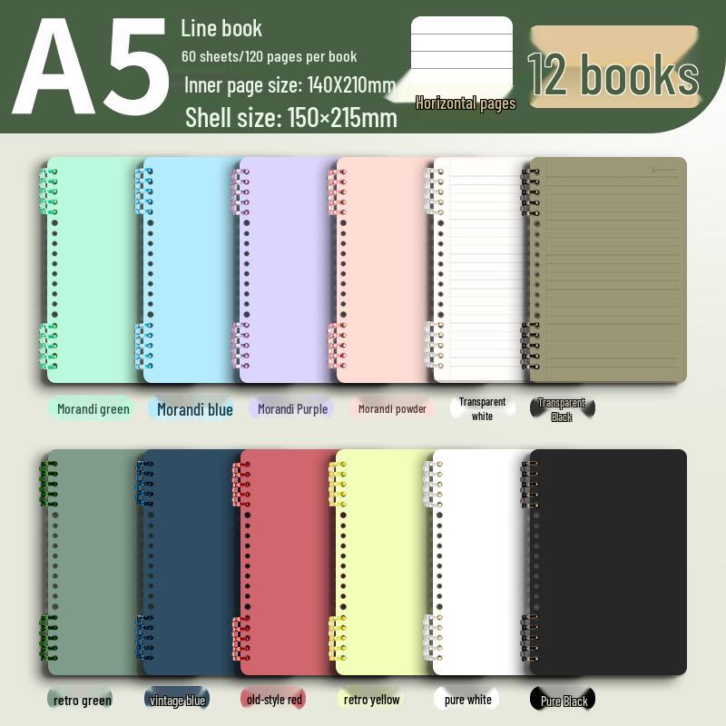 Morandi Colors Detachable Coil Notebook - B5, A4, A5 - Student-Friendly, High-Quality Loose-Leaf Design
