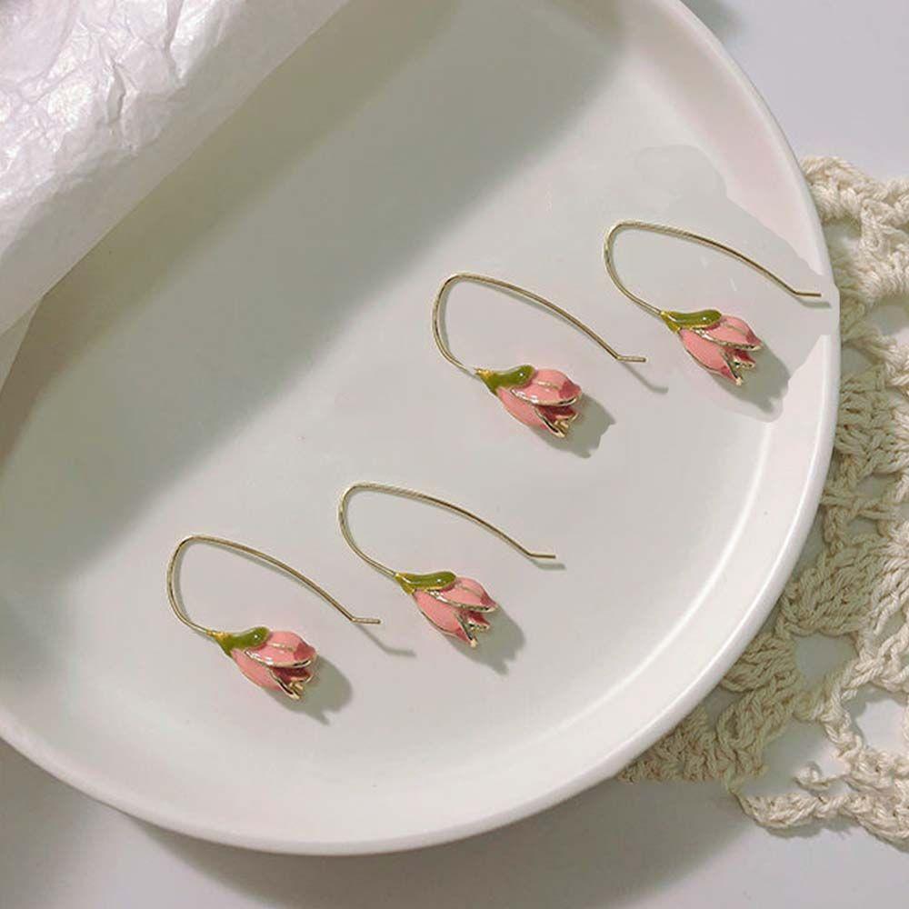 Dangle Ear Jewelry Wedding Tulip Earrings Women's Earrings Korean Style Earrings Long Hook Earrings