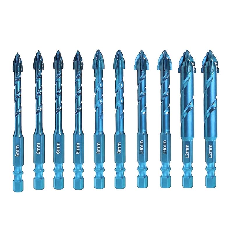 Four-Edged Serrated Eccentric Drill Bit Set High Hardness Hexagonal Simple Installation Multifunction Drill Bit