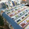 1PC/3PCS Printed Bedspread Queen Size Floral Cotton Quilt Bedding Set, Lightweight Summer Quilted Blanket for Bed Comforter