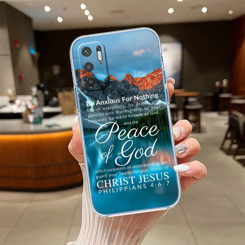 RE13 Bible Verse Jesus cross Transparent Phone Case for Motorola Moto G7 G8 G9 G84 G85 G73 G24 G15 Z2 Play Power Plus