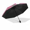 1pc Pink Hair Anime Girl Outdoor Umbrella - Automatic Opening/Closing, Portable 3-Fold Design with 8-Rib Iron Frame - Perfect Gift for Fans, Travelers