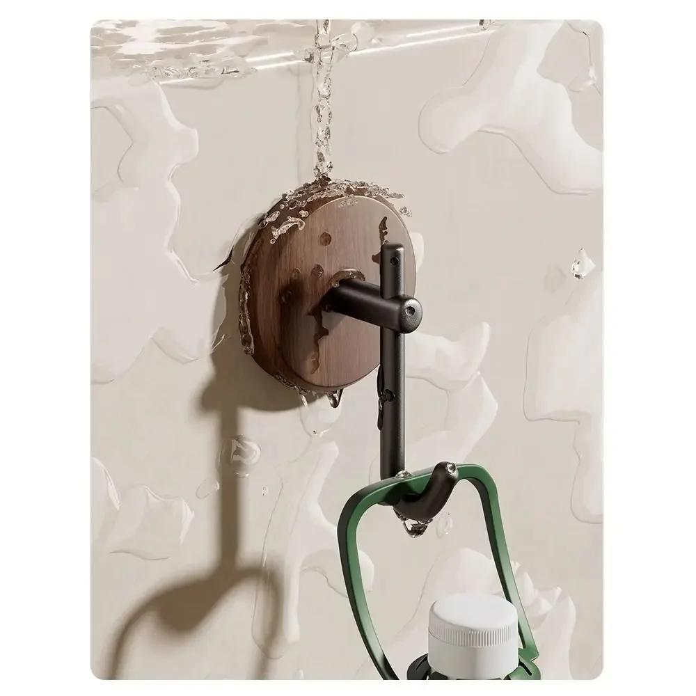 Selbstklebender Wandhaken aus Holz, schwarz-weiß, zur Wandmontage, wasserfest, ohne Bohren, zur Aufbewahrung und Dekoration von Wohnräumen