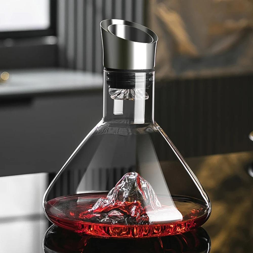 Szklany Aerator do Wina Kształt Góry Aerator do Wina Kreatywna Karafka do Wina Góra Lodowa Impreza