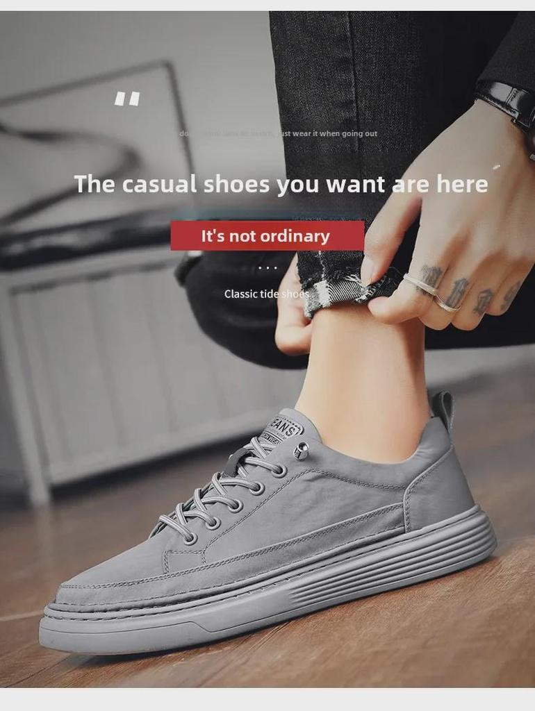 Men's Canvas Summer Breathable Casual Flat Shoes, Soft Sole Slip-On Black Work Shoes